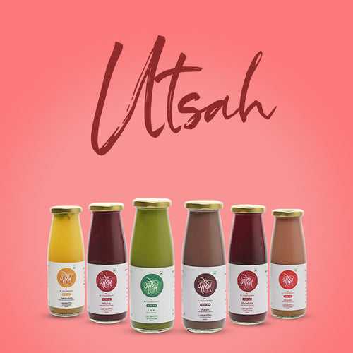 UTSAH (6 x 300ml Detox Bottles + Fruit bowl + Salad bowl)