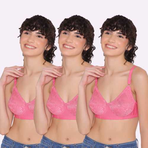 Women's Full coverage non padded Bra (Pack of 3)-Dora