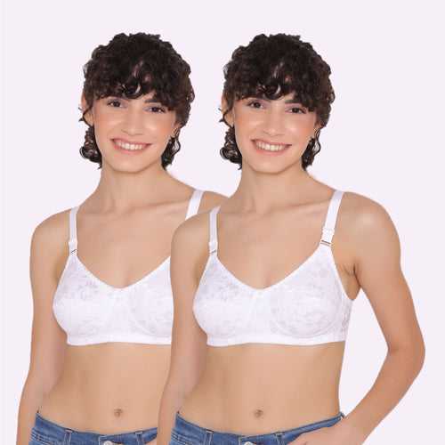 Women's Non Padded Full Coverage Full Net Bra (Pack of 2)-Erin