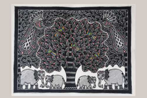 Godna painting "Tree of Life" by Ranjit Paswan