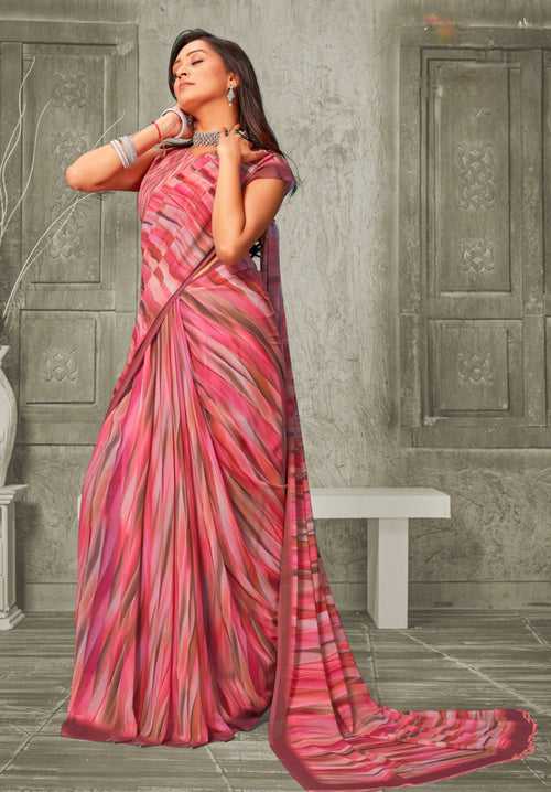 608004 Heavy Georgette Crepe Digital Flower Print Saree