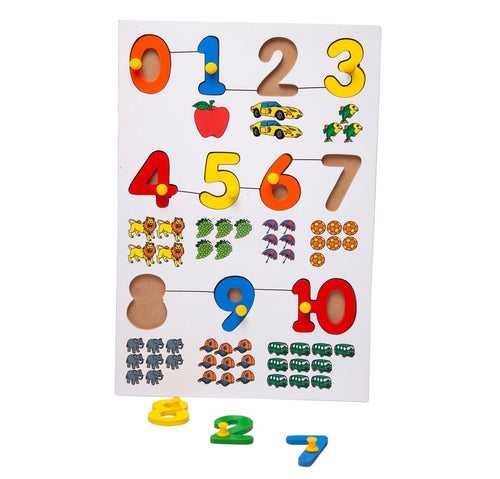 Wooden Peg Shape and Numbers Puzzle