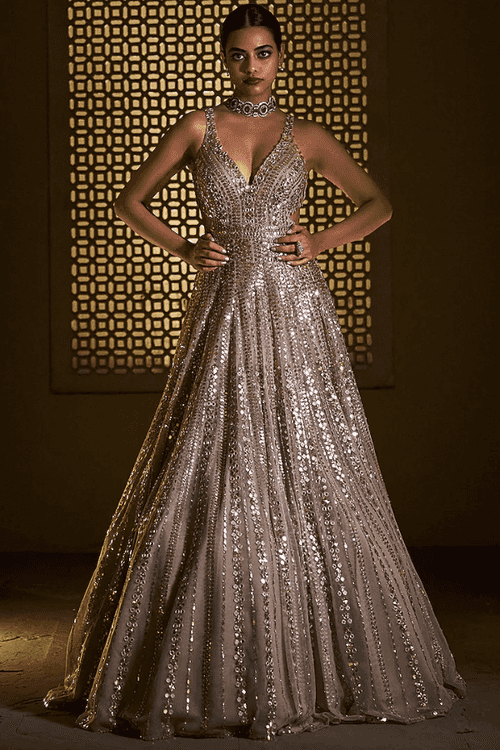 SEEMA GUJRAL Gold Embellished Gown