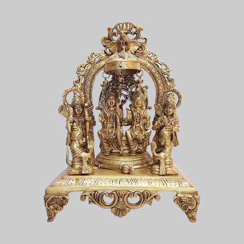 Brass Ram Darbar with Arch in Yellow & Gold Finish 15.5 in