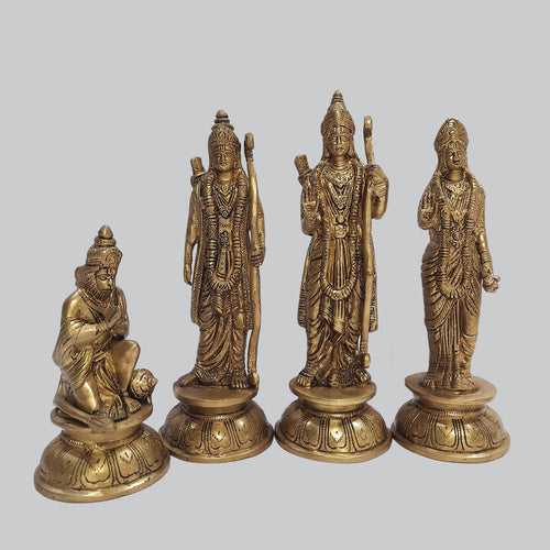 Brass Ram Darbar in Yellow & Gold Finish (Set 4) 9.5 in