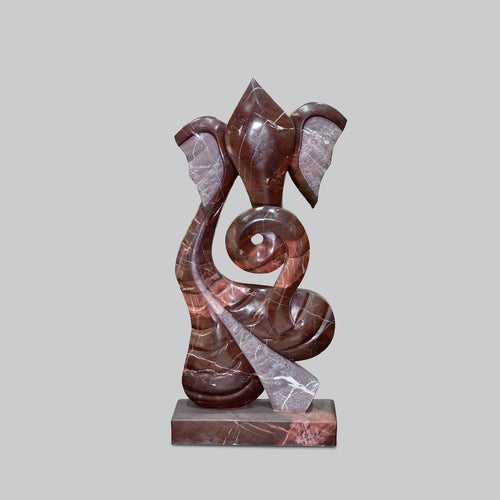 Marble Red Stone Ganesha 60 in