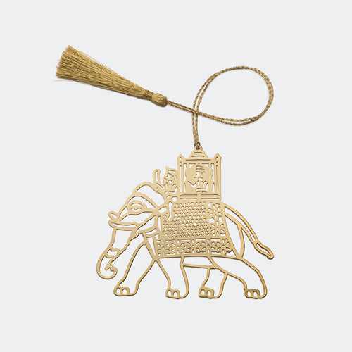 Brass Bookmark Elephant with Carriage