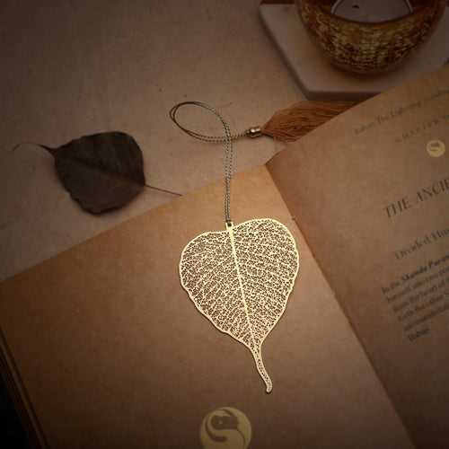 Brass Bookmark Pipal Leaf