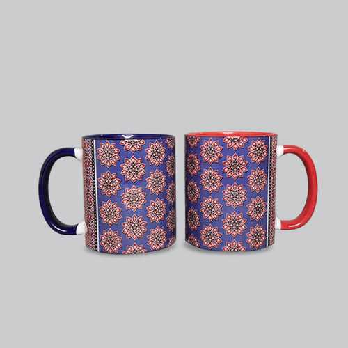 Ajrakh Coffee Mugs Set of 2 (300 ml each)
