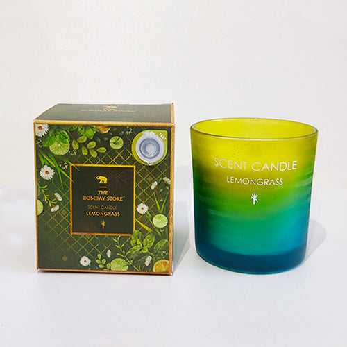 Ombre Lemongrass Glass Scented Candle 120 gm
