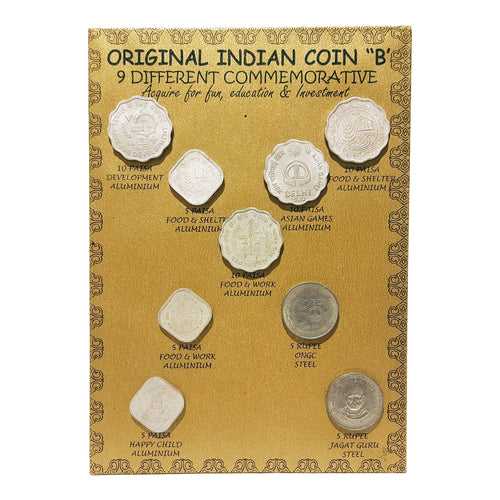 9 Indian Commemorative Coins (Assorted coin designs)