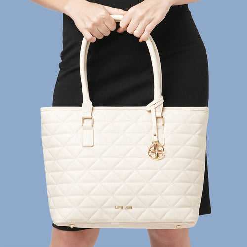 Lavie Luxe Off White Large Women's Dia Sherry Tote Bag