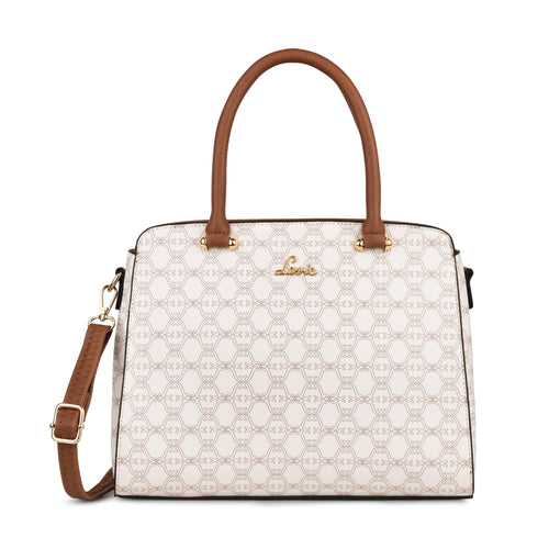 Lavie Mono Ushawu White Medium Women's Satchel Handbag