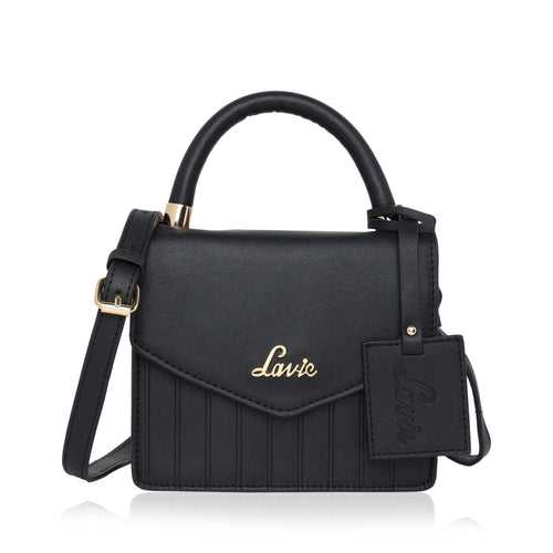 Lavie Aura Black Small Women's Flap Satchel Bag