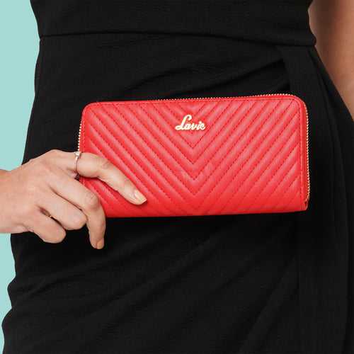 Lavie Chevron Red Large Women's zip around wallet