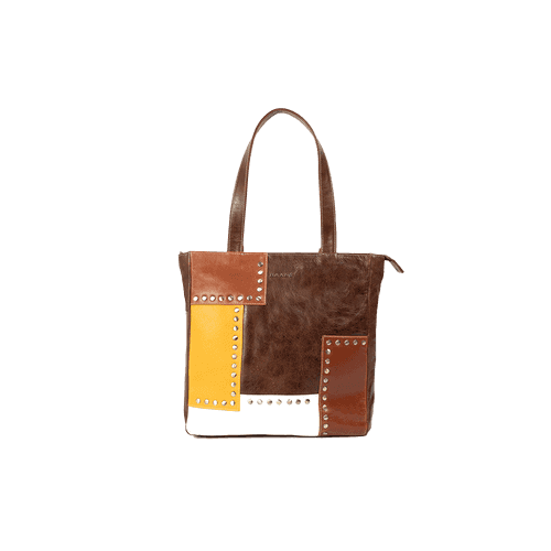 Tri-coloured Leather Shoulder Bag