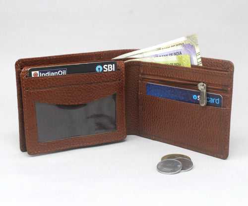 Brown Finished Real Leather Wallet for  Men FLW1