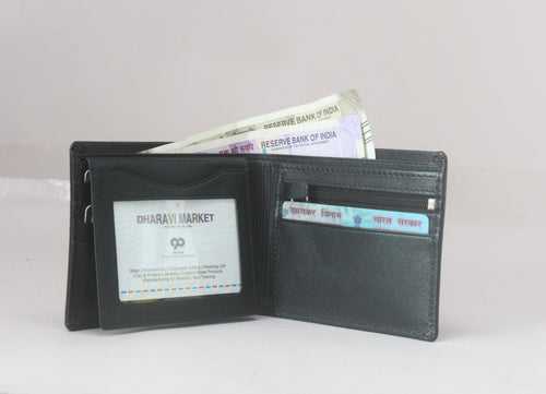 Black Rank Real Leather Wallet for  Men