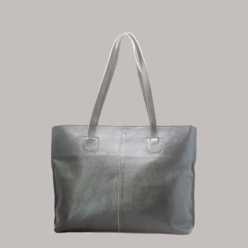 Taha Genuine Leather Green Women's Tote Bag