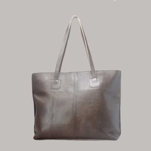 Taha Genuine Leather Brown Women's Tote Bag