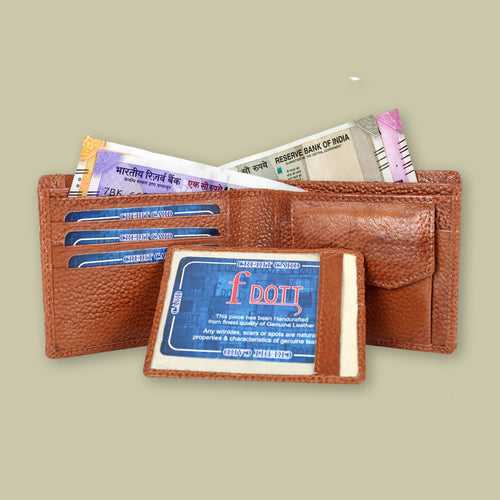 Tan Genuine Leather Wallet  for Men