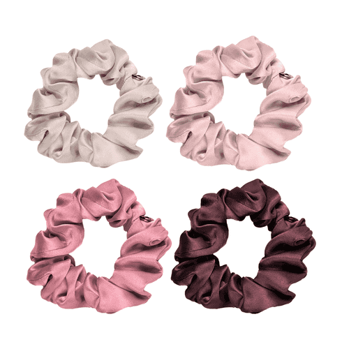Pink Large Silk Scrunchies- 4