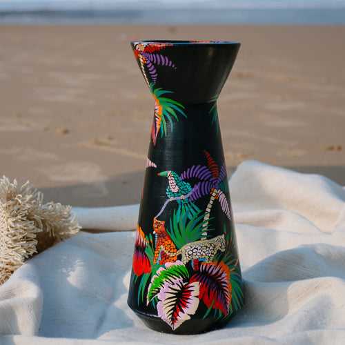 Jungle Joy Handpainted Terracotta Vase