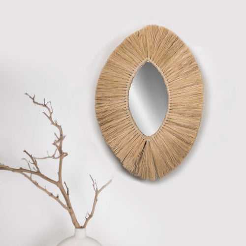 COASTAL EYE- RAFFIA WALL  MIRROR