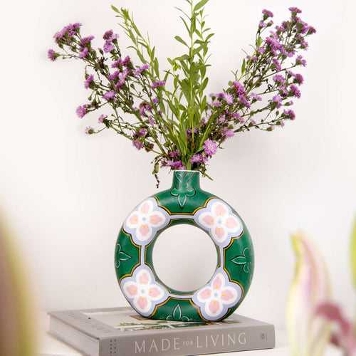 Summer on my Table- Handpainted Donut Vase