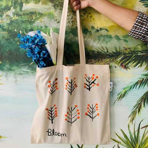 Bloom- Hand-painted Tote bag
