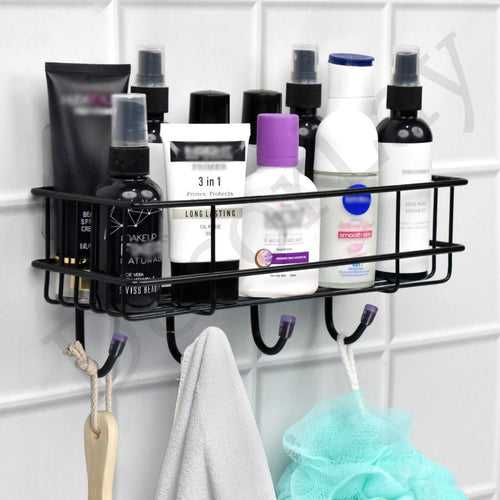 Bathroom Shelves Kitchen Multipurpose Rack with 4 Hook