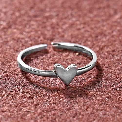 CLARA Pure 925 Sterling Silver  Minimal Heart Finger Ring Size Adjustable Thumb Band Valentine Gift for Women Girls Wife Girlfriend