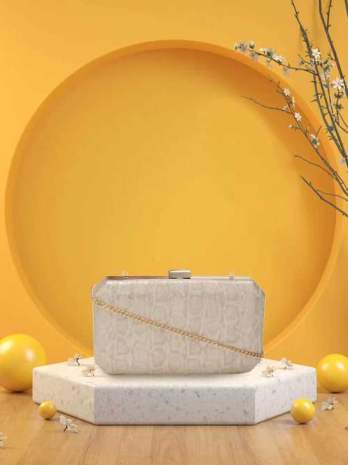 CAPRESE PARTY MERLE BOX CLUTCH MEDIUM BEIGE