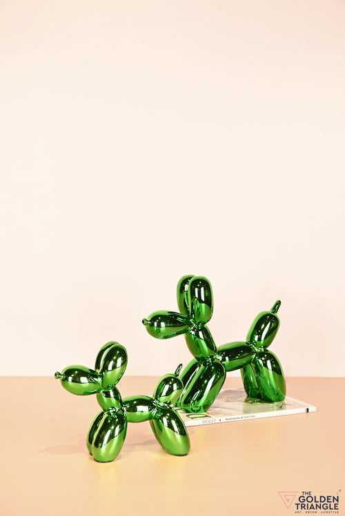 Bubbles - Electroplated Balloon Dog Artefact - Green