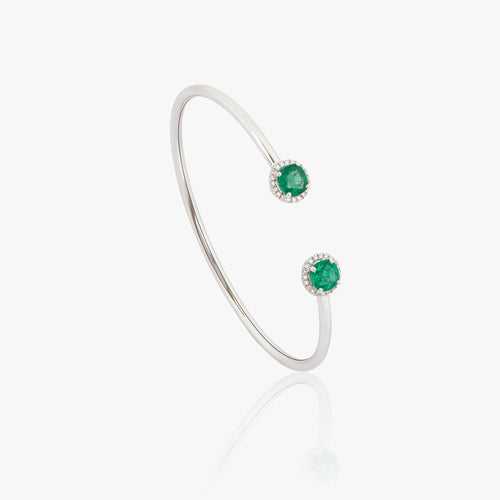 Willow Diamond & Emerald Cuff Bracelet