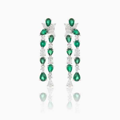 Eve Diamond and Emerald Foliage Danglers