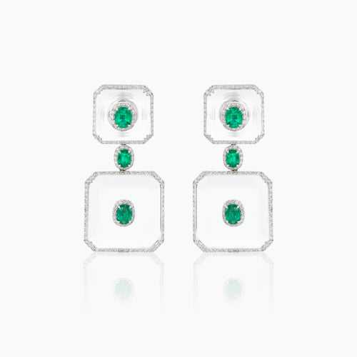 Elizabeth Emerald and Crystal Earrings