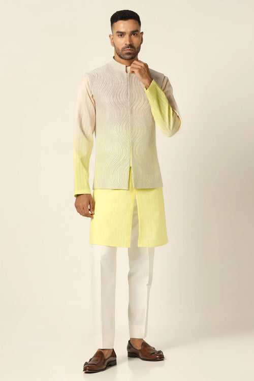 Ombre emboidered Nehru Jacket Set