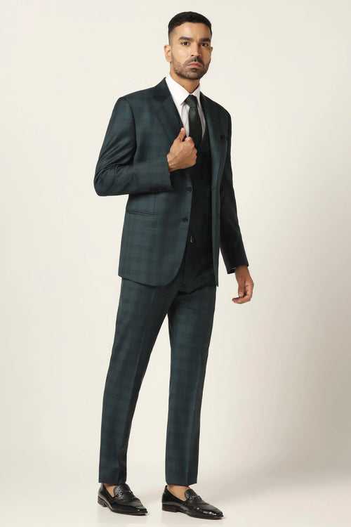 Green checked 3-piece suit