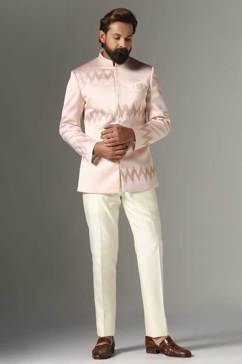 Light pink Bandhgala suit