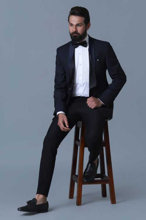 Navy Jacquard Tuxedo