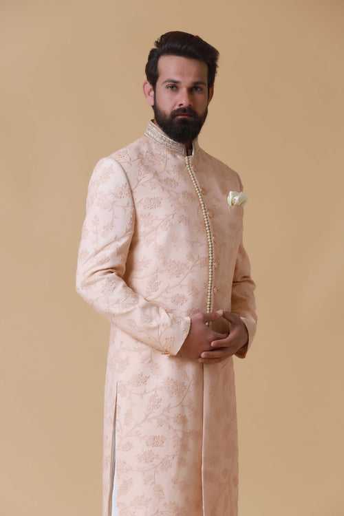 Pink Embroidered Indowestern