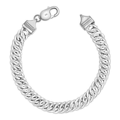 925 Sterling Silver Curb Link Bracelet for Men