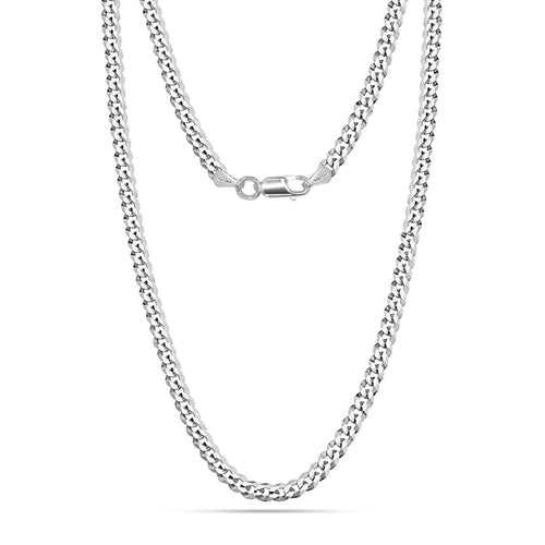925 Sterling Silver Italian Diamond-Cut Cuban Link Curb Chain Necklace for Teen Women and Men 5 MM