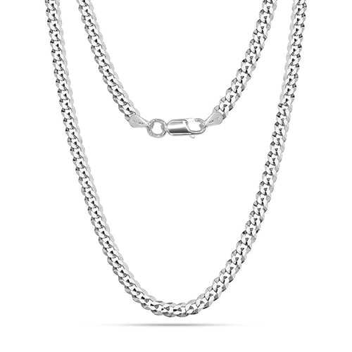 925 Sterling Silver Italian Diamond-Cut Curb Link Chain Necklace for Men and Women 6 MM