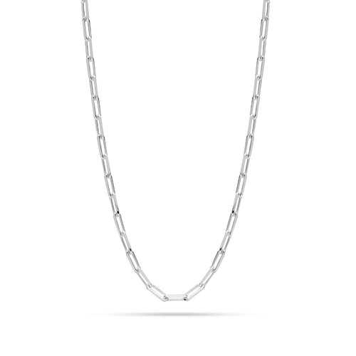 925 Sterling Silver Italian PaperClip Link Chain Necklace for Teen and Women 3 MM