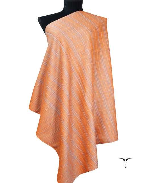 orange check pashmina shawl 8148