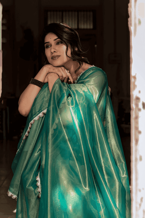 Ready to Wear Glass Green Jimmy Choo Saree