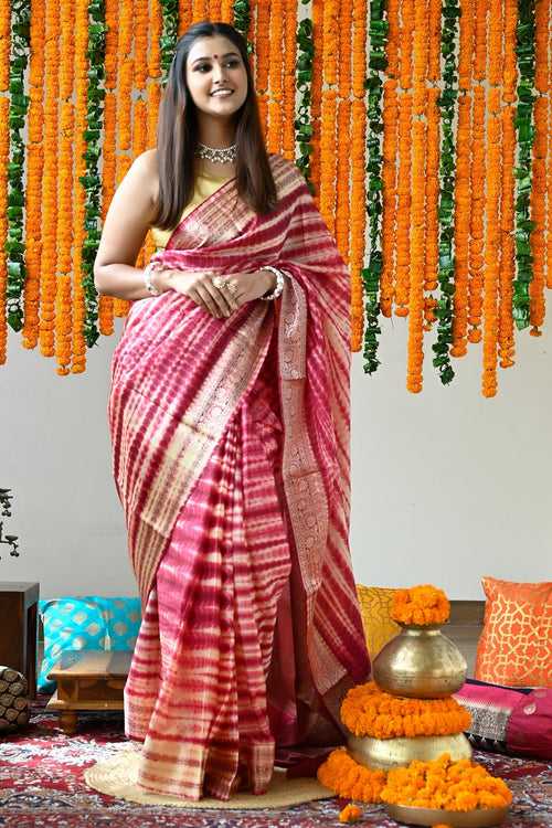 Rose Pink Coimbatore Silk Handloom Saree
