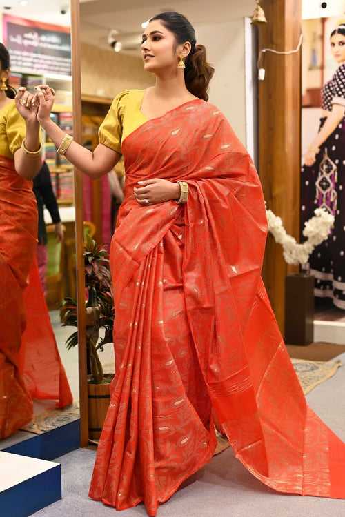 Red Cotton Silk Saree